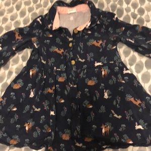 H and M woodland animal flannel dress
